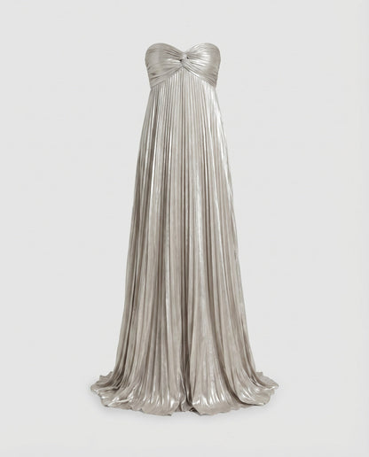 Trägerloses, plissiertes Maxi-Kleid für Damen-Maxi Dress-Alpenkind