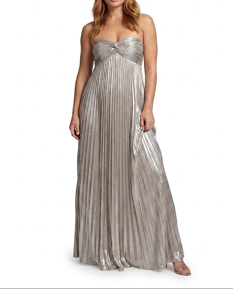 Trägerloses, plissiertes Maxi-Kleid für Damen-Maxi Dress-Alpenkind