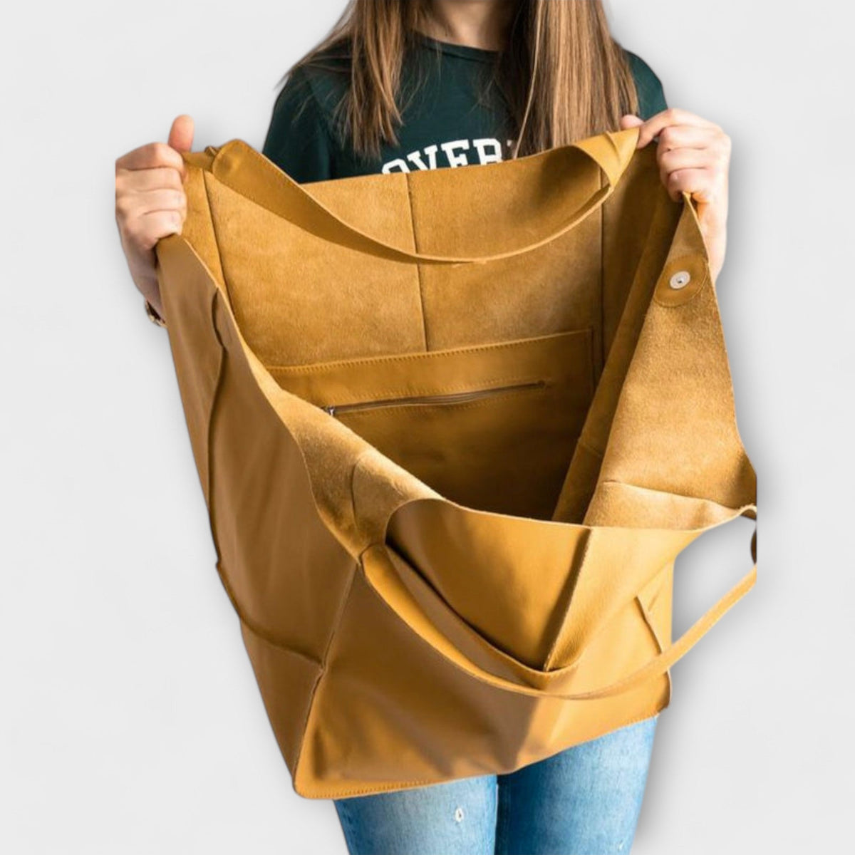 Übergroße Damen-Tragetasche mit aufgesetzter Fronttasche-Accessories for Women-Alpenkind