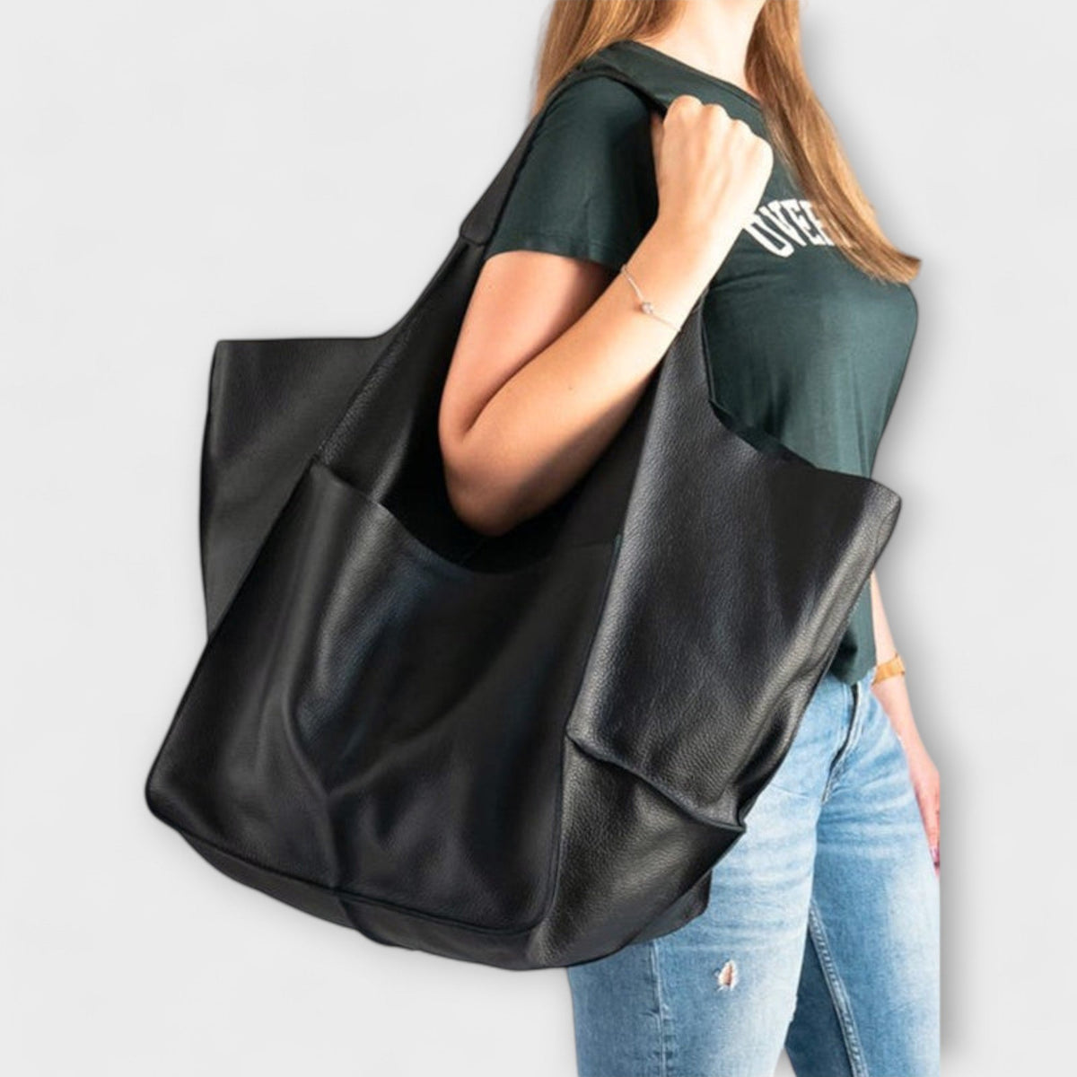 Übergroße Damen-Tragetasche mit aufgesetzter Fronttasche-Accessories for Women-Alpenkind