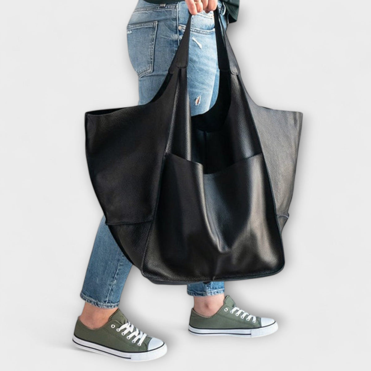 Übergroße Damen-Tragetasche mit aufgesetzter Fronttasche-Accessories for Women-Alpenkind