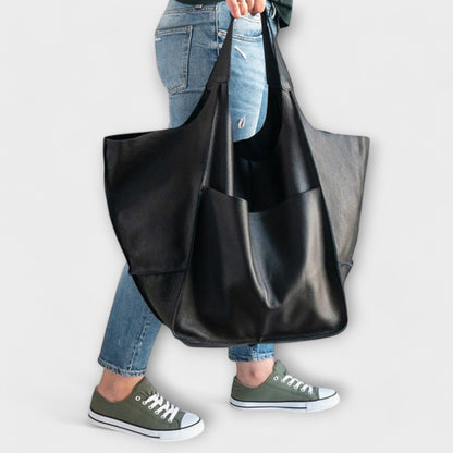 Übergroße Damen-Tragetasche mit aufgesetzter Fronttasche-Accessories for Women-Alpenkind