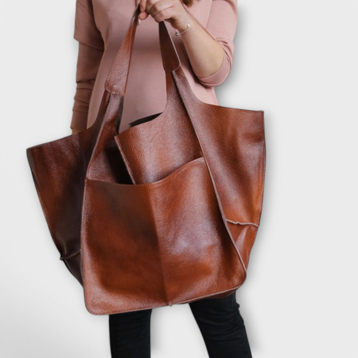 Übergroße Damen-Tragetasche mit aufgesetzter Fronttasche-Accessories for Women-Alpenkind