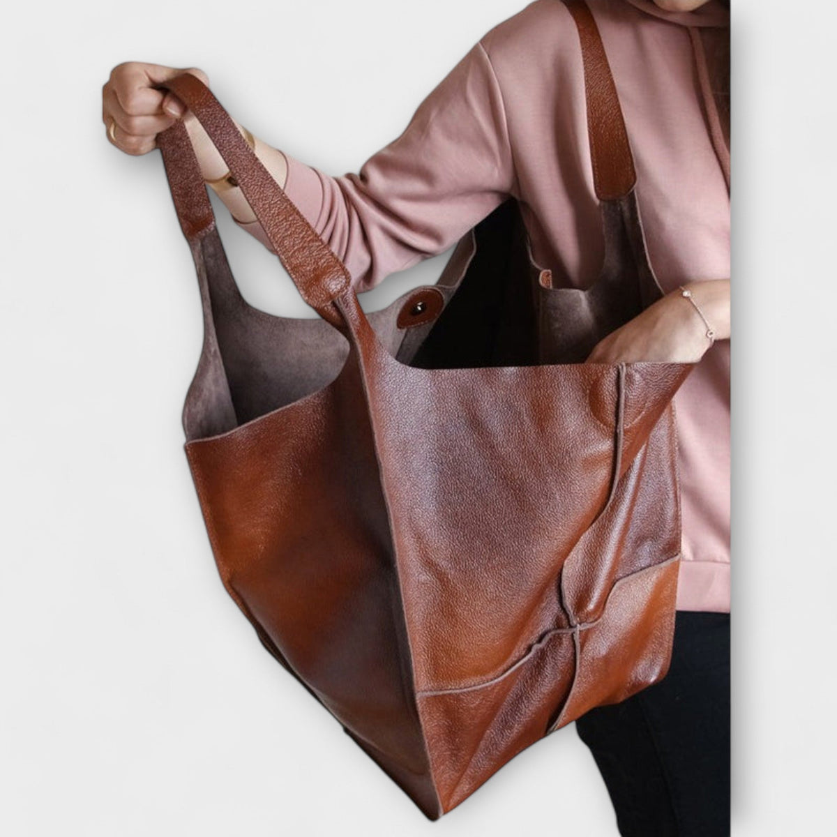Übergroße Damen-Tragetasche mit aufgesetzter Fronttasche-Accessories for Women-Alpenkind