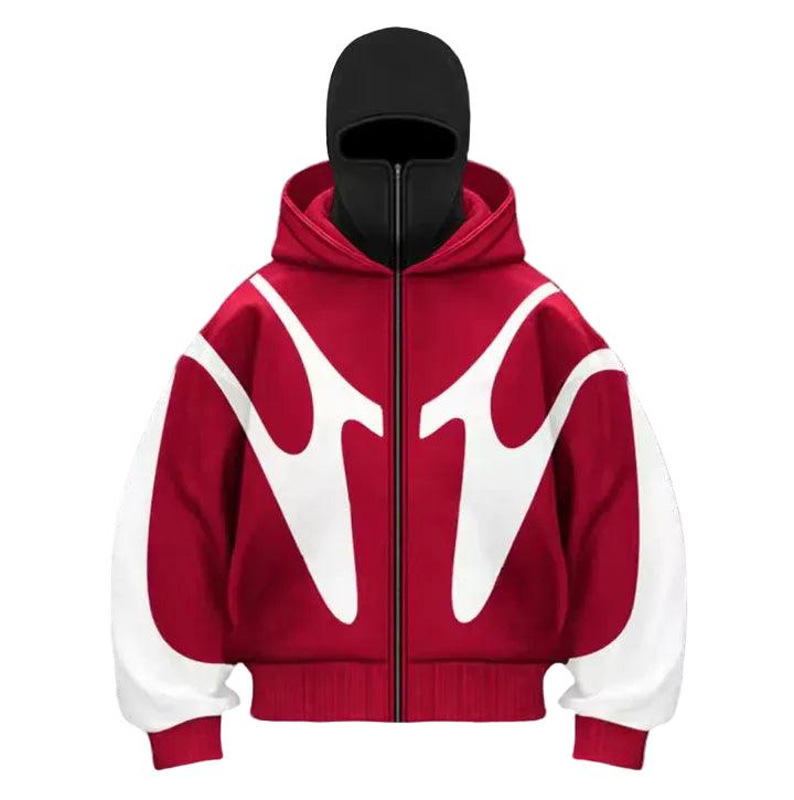 Unisex Kapuzenjacke mit integriertem Gesichtsschutz-unisex-Alpenkind