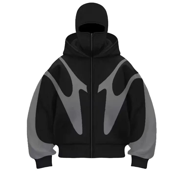 Unisex Kapuzenjacke mit integriertem Gesichtsschutz-unisex-Alpenkind