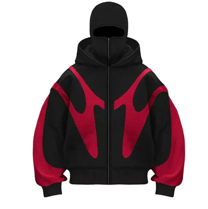 Unisex Kapuzenjacke mit integriertem Gesichtsschutz-unisex-Alpenkind