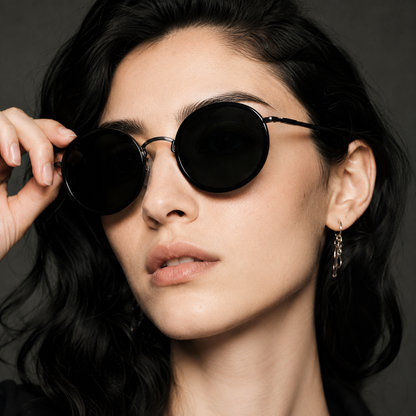 Unisex Runde Sonnenbrille mit dünnen Bügeln-Glasses for men-Alpenkind