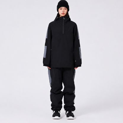 Unisex-Skianzug mit Kapuze und halbem Reißverschluss-Sets for women-Alpenkind