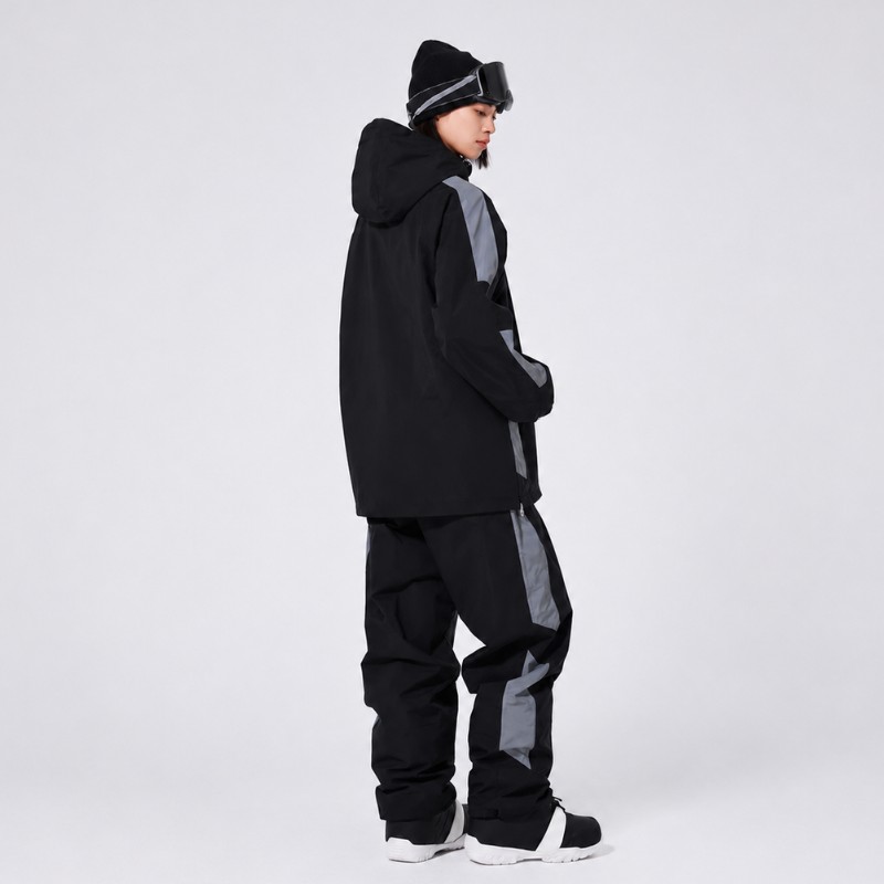 Unisex-Skianzug mit Kapuze und halbem Reißverschluss-Sets for women-Alpenkind