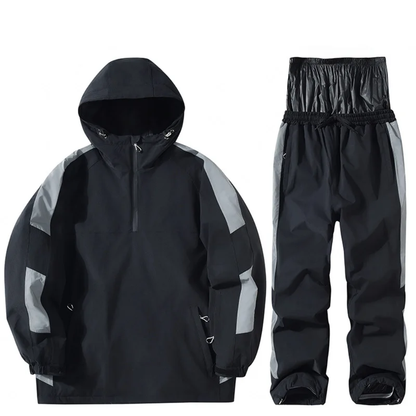 Unisex-Skianzug mit Kapuze und halbem Reißverschluss-Sets for women-Alpenkind