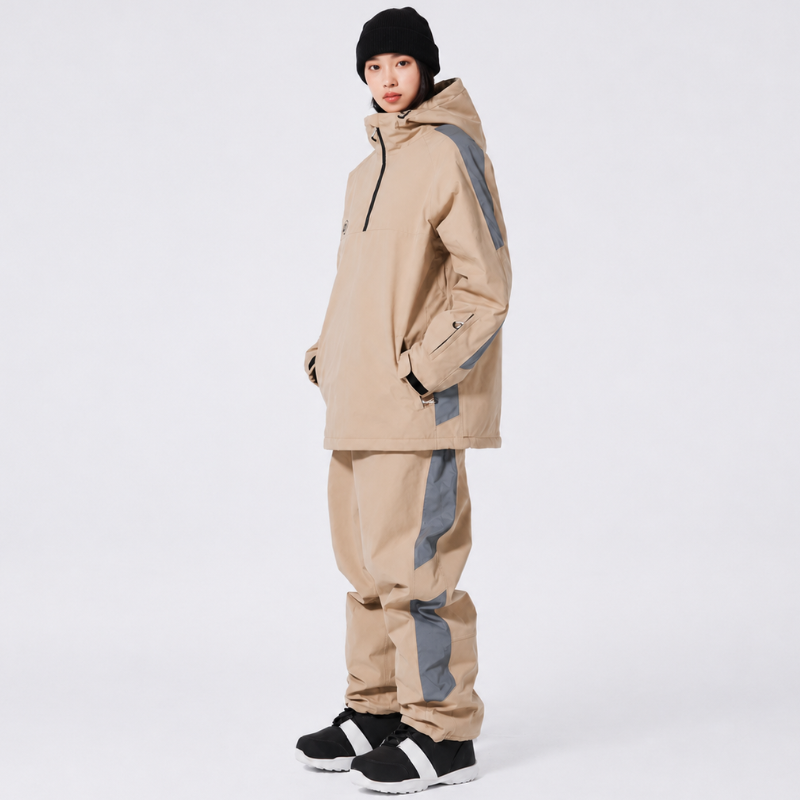 Unisex-Skianzug mit Kapuze und halbem Reißverschluss-Sets for women-Alpenkind
