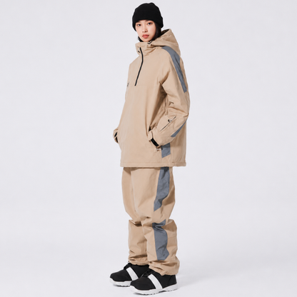 Unisex-Skianzug mit Kapuze und halbem Reißverschluss-Sets for women-Alpenkind