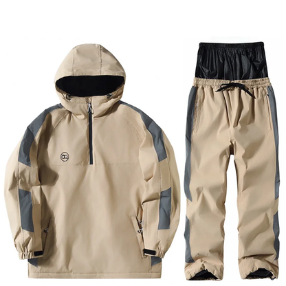 Unisex-Skianzug mit Kapuze und halbem Reißverschluss-Sets for women-Alpenkind