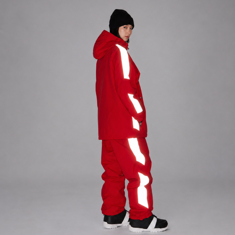 Unisex-Skianzug mit Kapuze und halbem Reißverschluss-Sets for women-Alpenkind