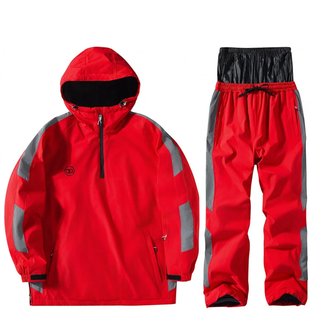 Unisex-Skianzug mit Kapuze und halbem Reißverschluss-Sets for women-Alpenkind