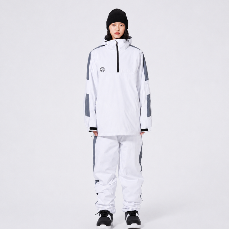 Unisex-Skianzug mit Kapuze und halbem Reißverschluss-Sets for women-Alpenkind