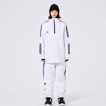 Unisex-Skianzug mit Kapuze und halbem Reißverschluss-Sets for women-Alpenkind
