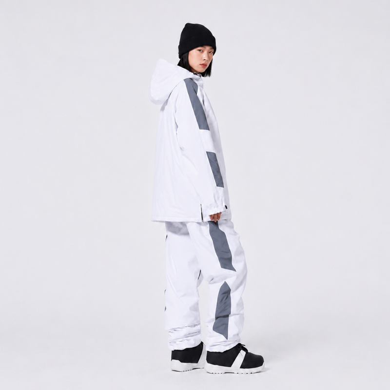 Unisex-Skianzug mit Kapuze und halbem Reißverschluss-Sets for women-Alpenkind