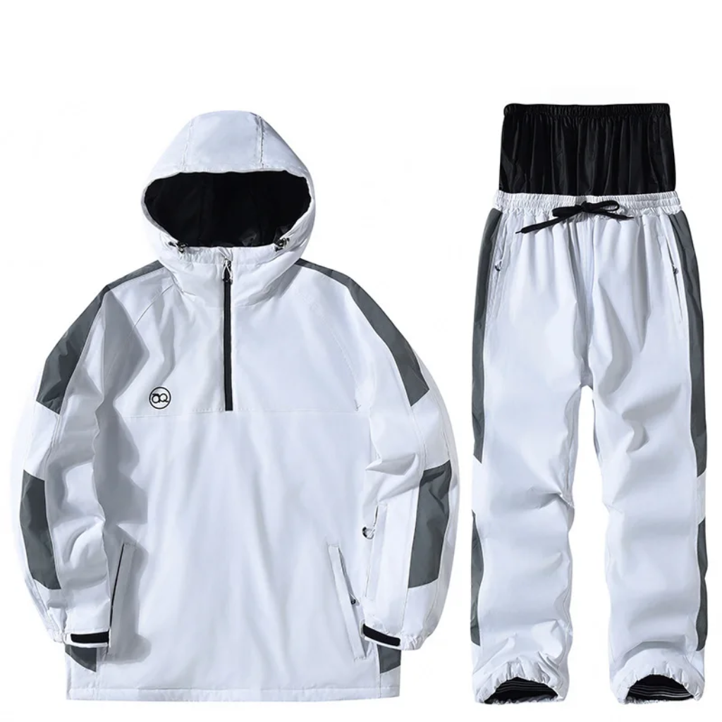 Unisex-Skianzug mit Kapuze und halbem Reißverschluss-Sets for women-Alpenkind