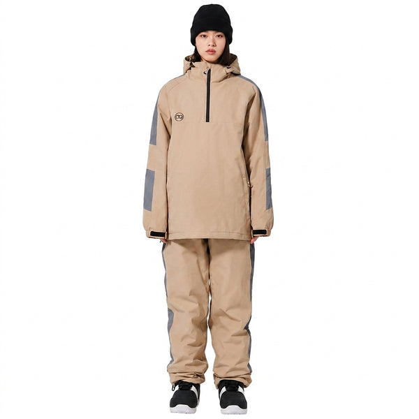 Unisex-Skianzug mit Kapuze und halbem Reißverschluss-Sets for women-Alpenkind