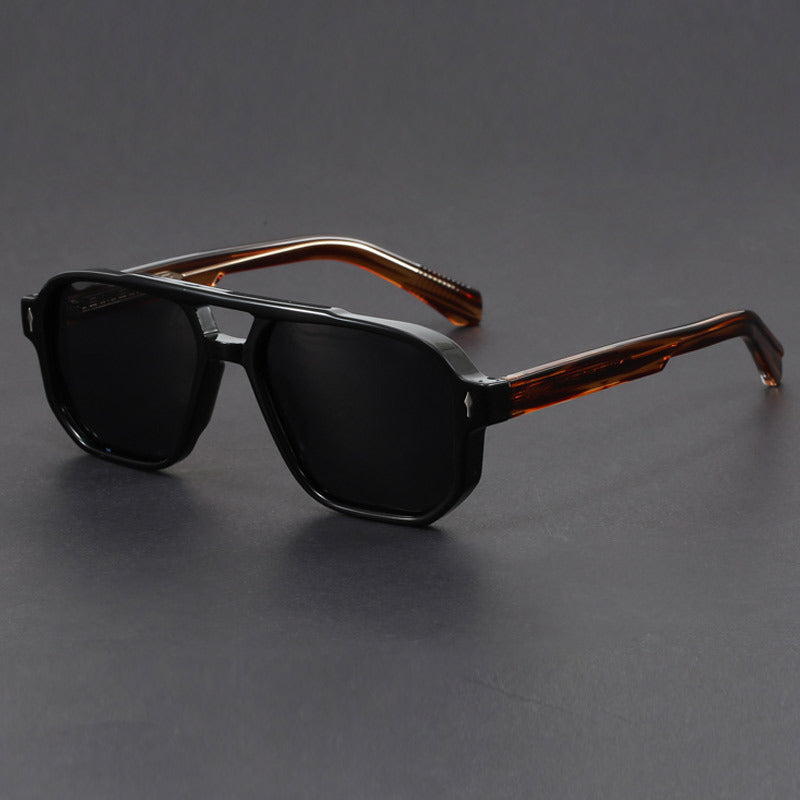Unisex-Sonnenbrille mit Doppelsteg in quadratischer Form-Glasses unisex-Alpenkind