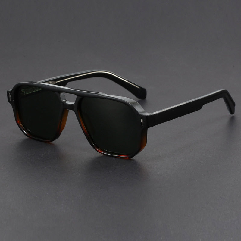Unisex-Sonnenbrille mit Doppelsteg in quadratischer Form-Glasses unisex-Alpenkind