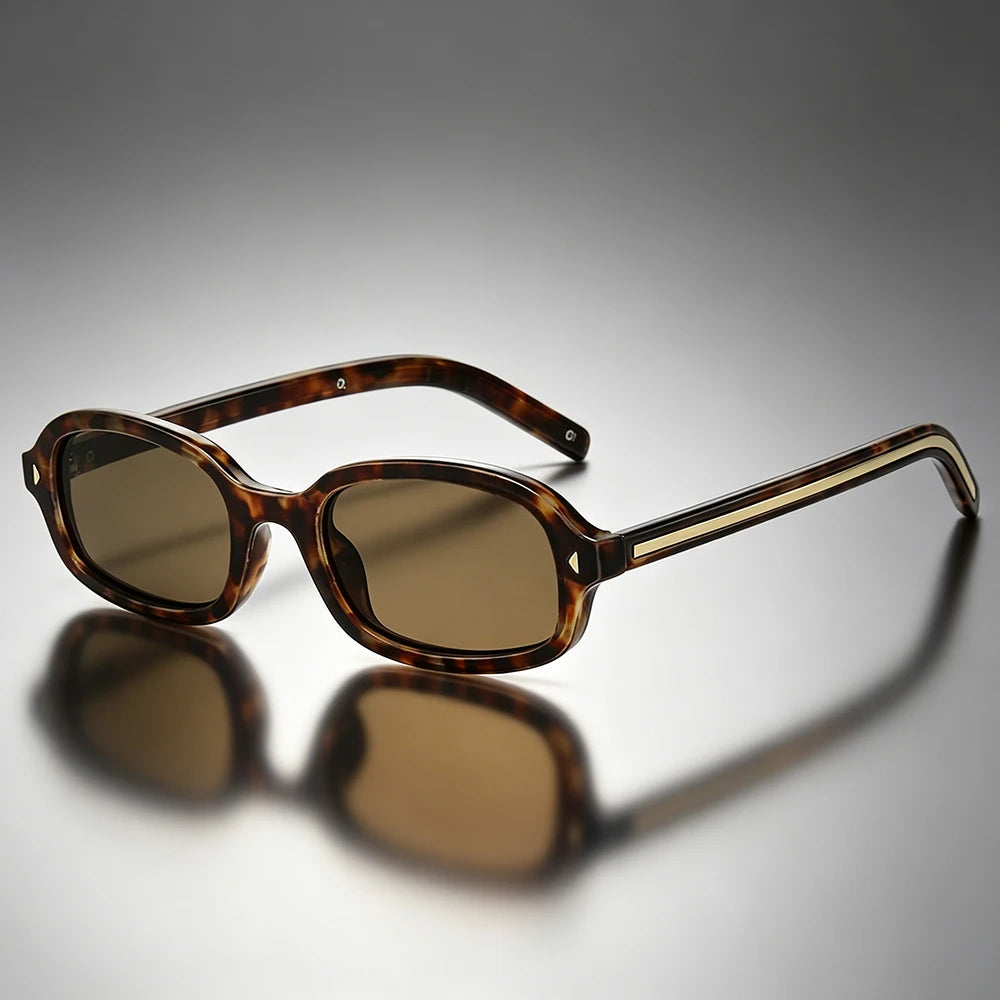 Unisex Sonnenbrille mit ovalem Rahmen in Schildpatt-Optik-Sunglasses-Alpenkind
