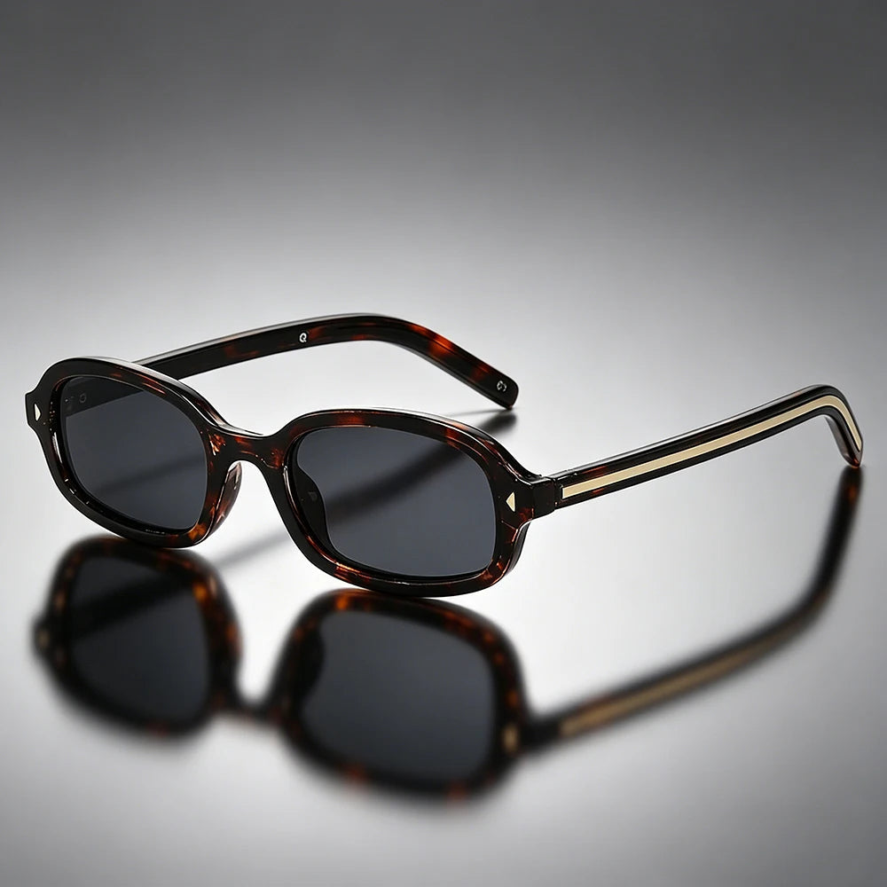 Unisex Sonnenbrille mit ovalem Rahmen in Schildpatt-Optik-Sunglasses-Alpenkind