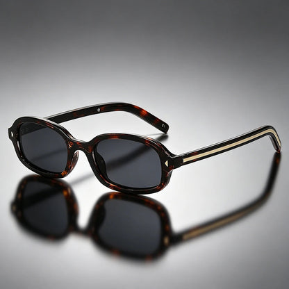 Unisex Sonnenbrille mit ovalem Rahmen in Schildpatt-Optik-Sunglasses-Alpenkind