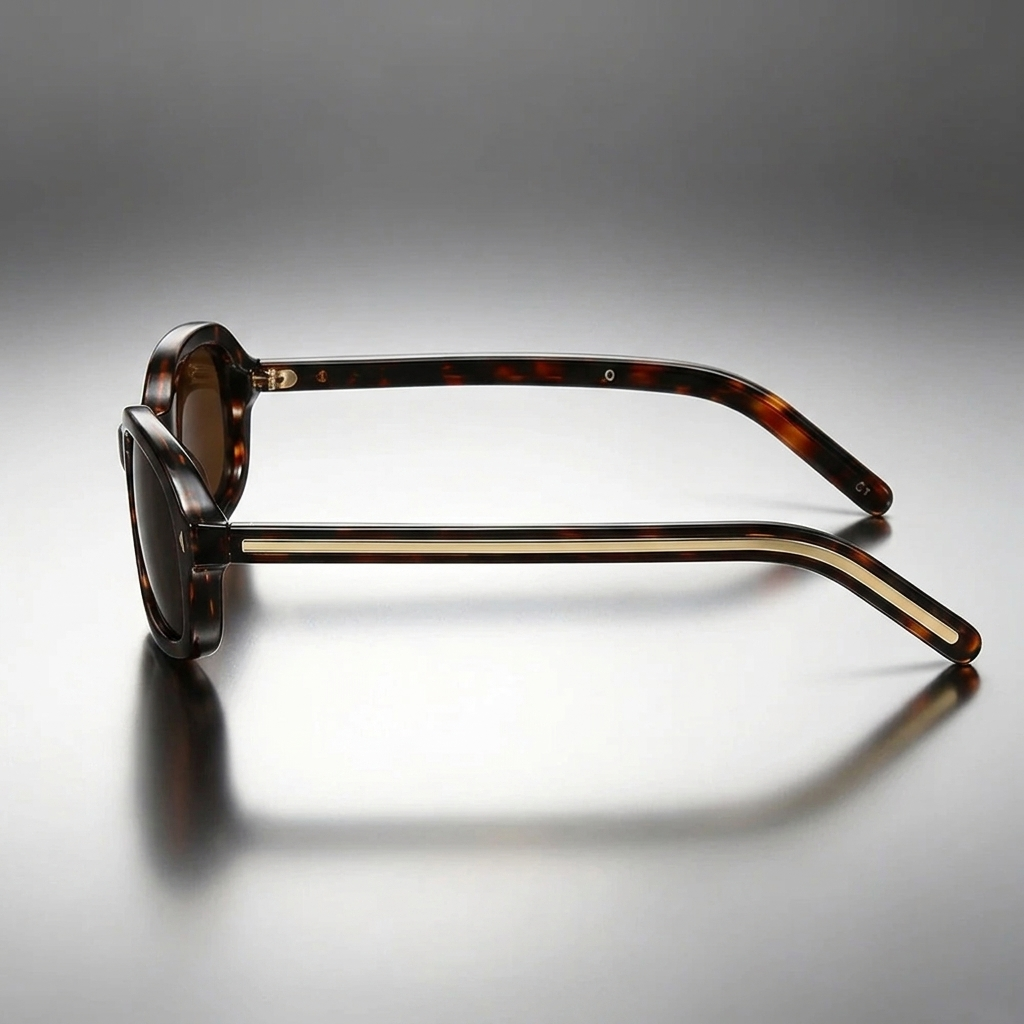 Unisex Sonnenbrille mit ovalem Rahmen in Schildpatt-Optik-Sunglasses-Alpenkind