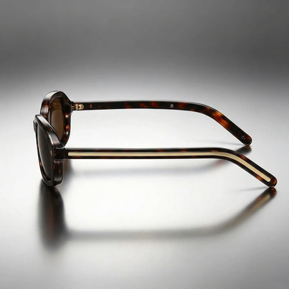 Unisex Sonnenbrille mit ovalem Rahmen in Schildpatt-Optik-Sunglasses-Alpenkind