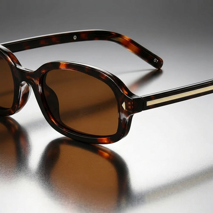 Unisex Sonnenbrille mit ovalem Rahmen in Schildpatt-Optik-Sunglasses-Alpenkind