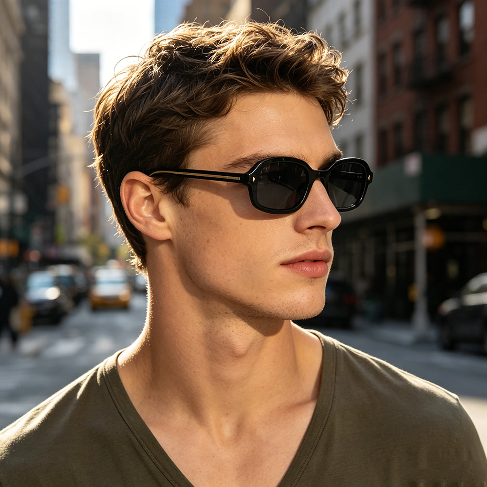 Unisex Sonnenbrille mit ovalem Rahmen in Schildpatt-Optik-Sunglasses-Alpenkind
