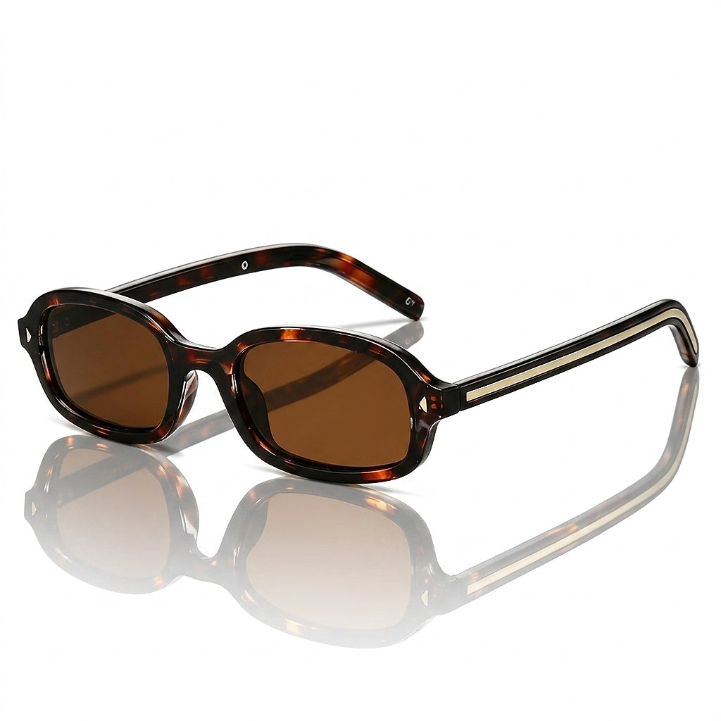 Unisex Sonnenbrille mit ovalem Rahmen in Schildpatt-Optik-Sunglasses-Alpenkind
