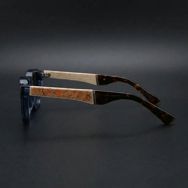 Unisex Sonnenbrille mit rundem Rahmen und Kork-Bügelakzenten-Glasses for women-Alpenkind