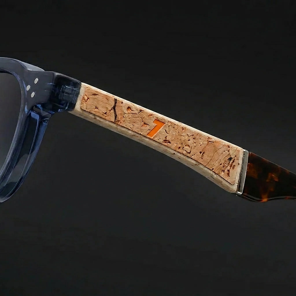 Unisex Sonnenbrille mit rundem Rahmen und Kork-Bügelakzenten-Glasses for women-Alpenkind