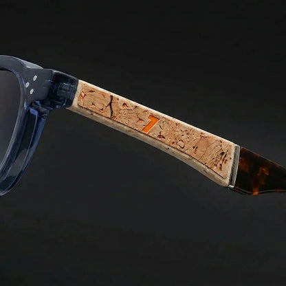 Unisex Sonnenbrille mit rundem Rahmen und Kork-Bügelakzenten-Glasses for women-Alpenkind