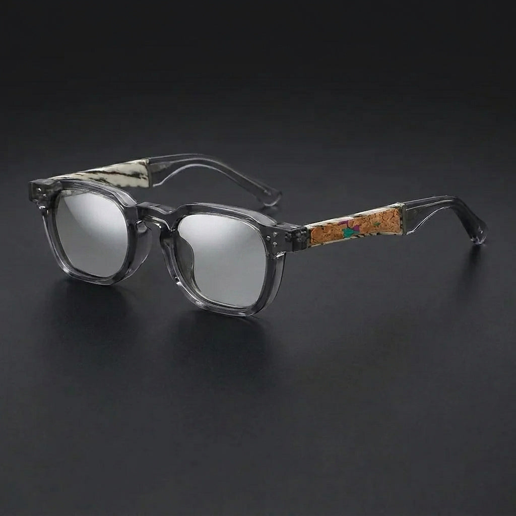 Unisex Sonnenbrille mit rundem Rahmen und Kork-Bügelakzenten-Glasses for women-Alpenkind