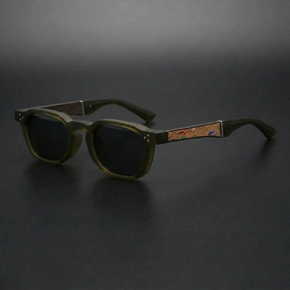 Unisex Sonnenbrille mit rundem Rahmen und Kork-Bügelakzenten-Glasses for women-Alpenkind