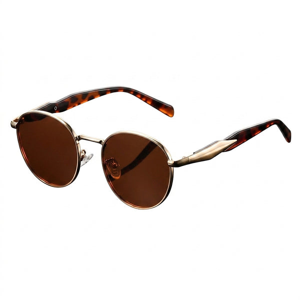 Unisex Sonnenbrille mit rundem Rahmen und Metallbügeln-Glasses for women-Alpenkind