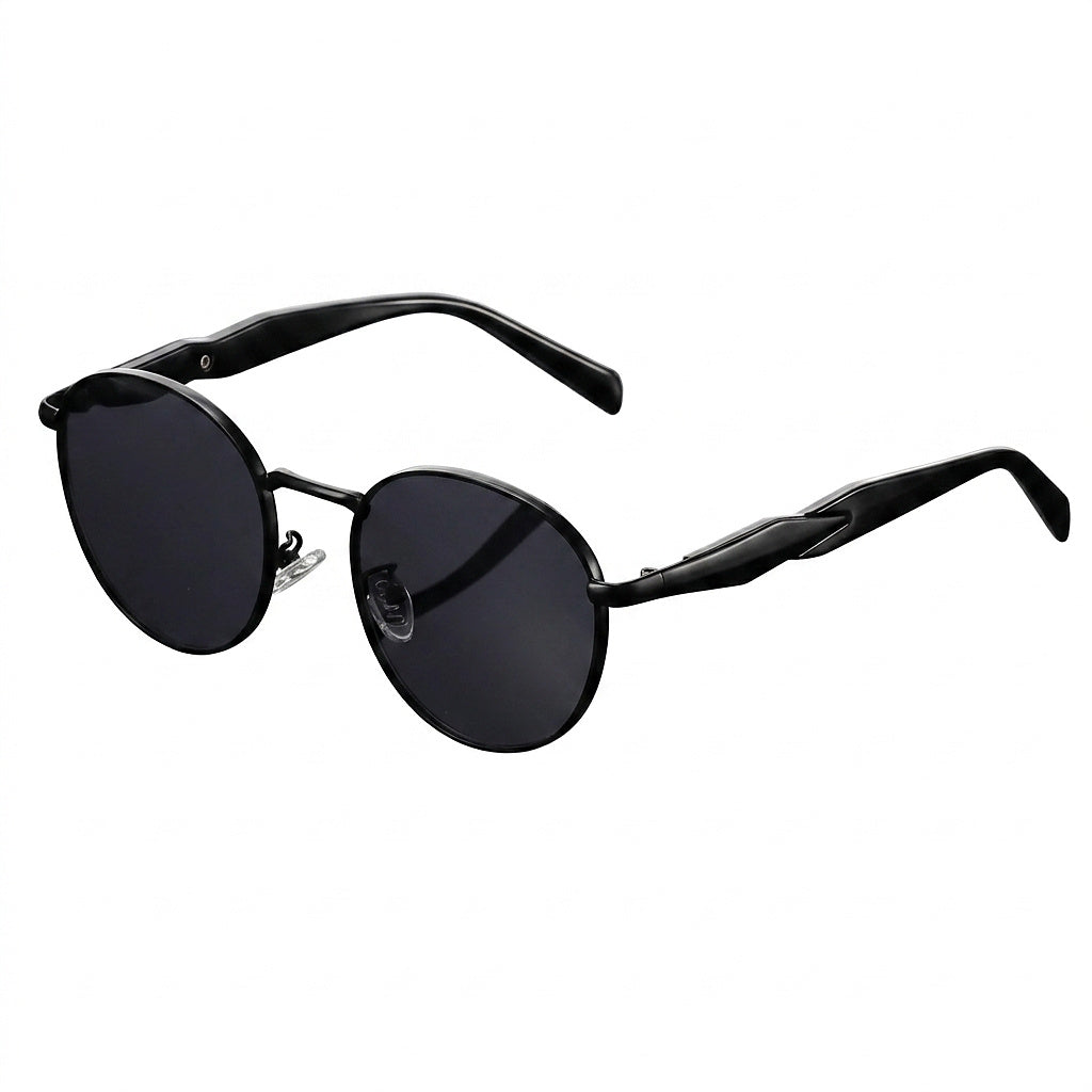 Unisex Sonnenbrille mit rundem Rahmen und Metallbügeln-Glasses for women-Alpenkind