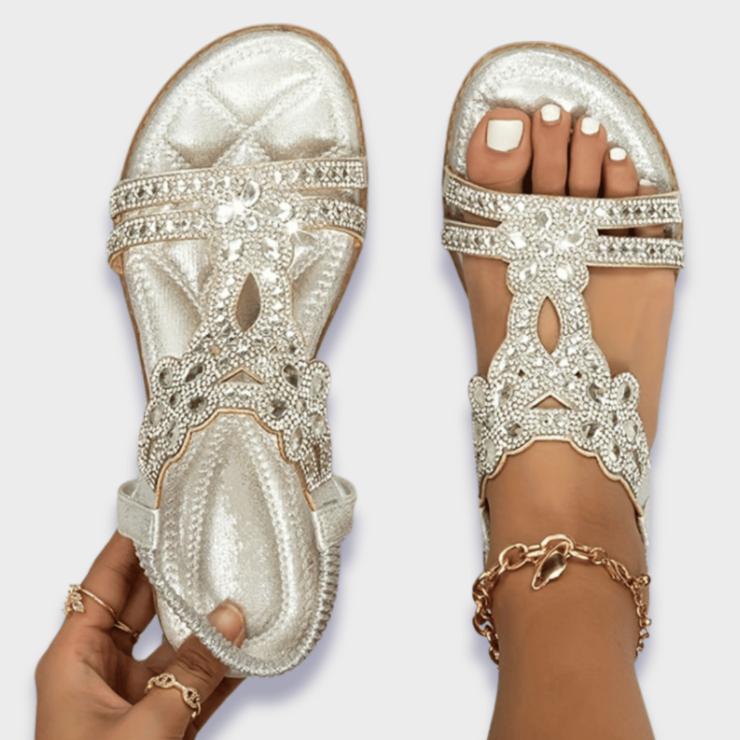 Verzierte T-Riemen-Sandalen für Damen-Footwear for women-Alpenkind