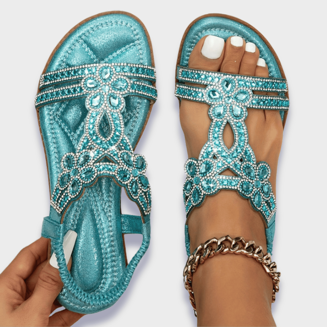 Verzierte T-Riemen-Sandalen für Damen-Footwear for women-Alpenkind