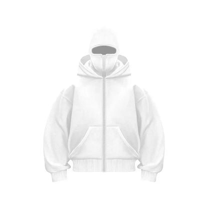 Herren Kapuzen-Oberteil mit Gesichtsschutz – Warm & Funktional