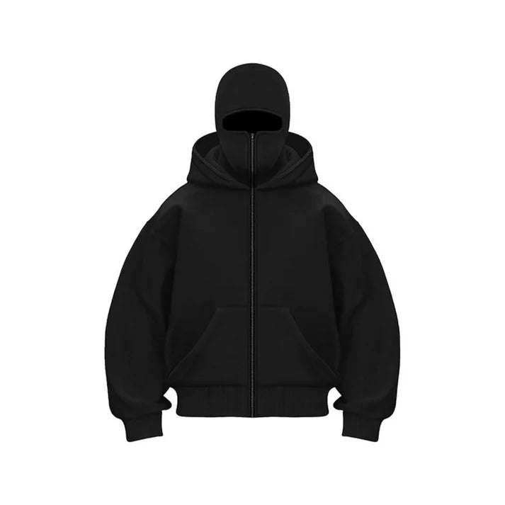 Herren Kapuzen-Oberteil mit Gesichtsschutz – Warm & Funktional