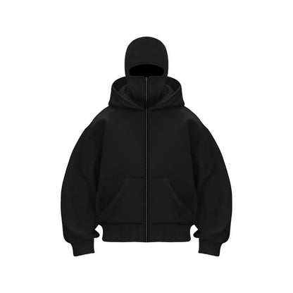 Herren Kapuzen-Oberteil mit Gesichtsschutz – Warm & Funktional