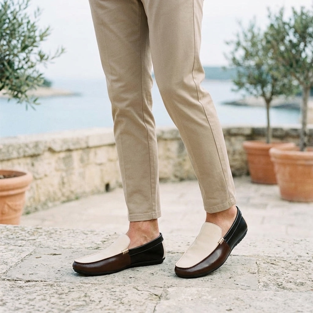 Zweifarbige Herren-Slipper-Footwear for men-Alpenkind