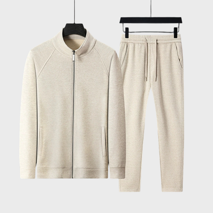 Zweiteiliges Herren-Strickset mit Reißverschlussjacke und Hose mit Kordelzug-Shirts for men-Alpenkind