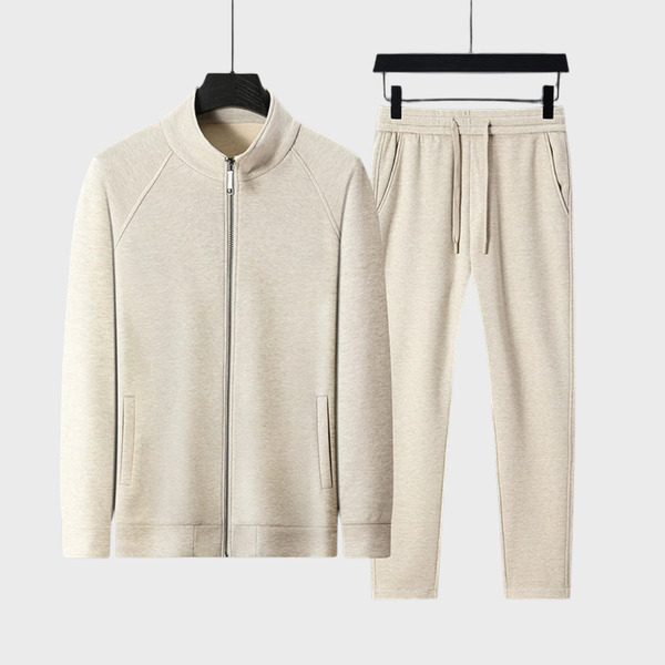 Zweiteiliges Herren-Strickset mit Reißverschlussjacke und Hose mit Kordelzug-Shirts for men-Alpenkind